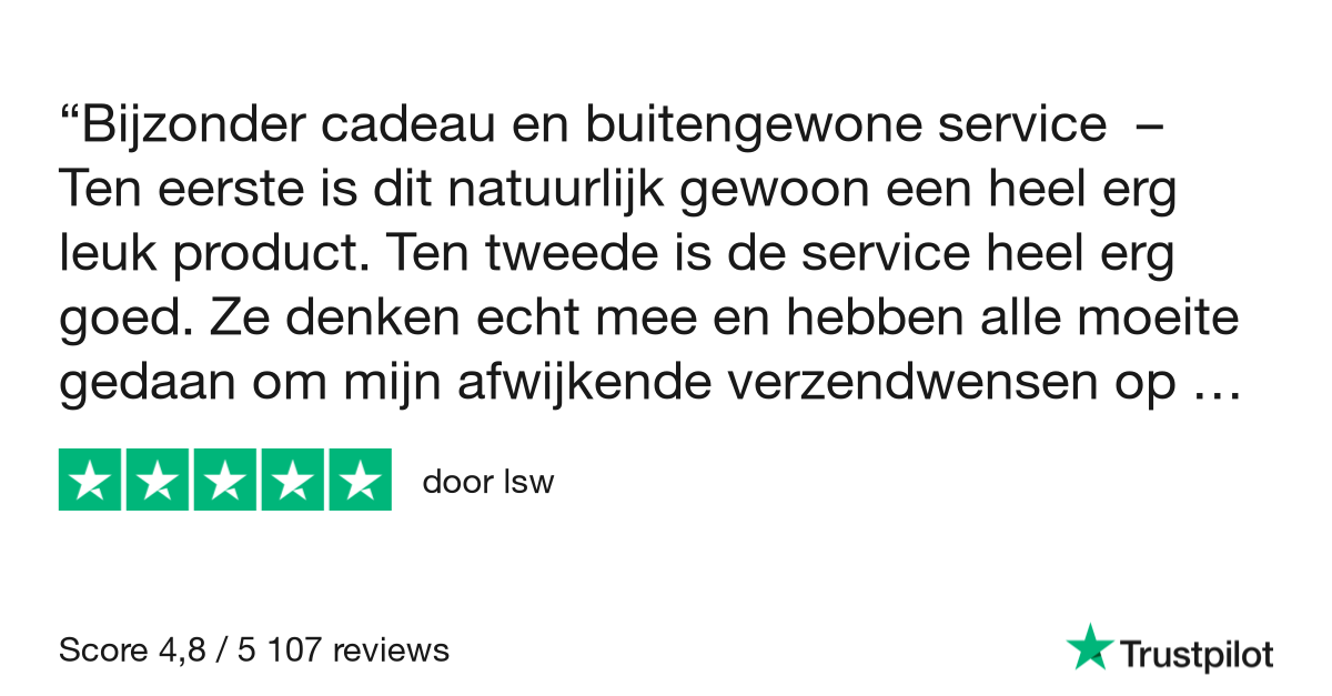 Bijzonder cadeau en buitengewone service